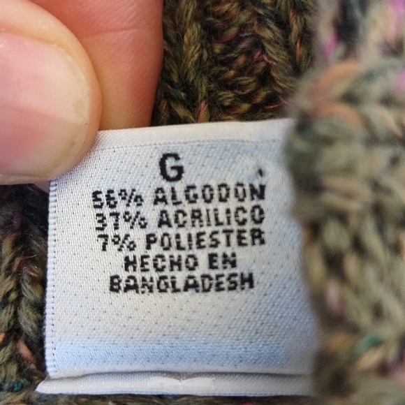 Liz Claiborne Women's L  Brown Pink and Green Speckled  V-neck Sweater - Picture 8 of 9